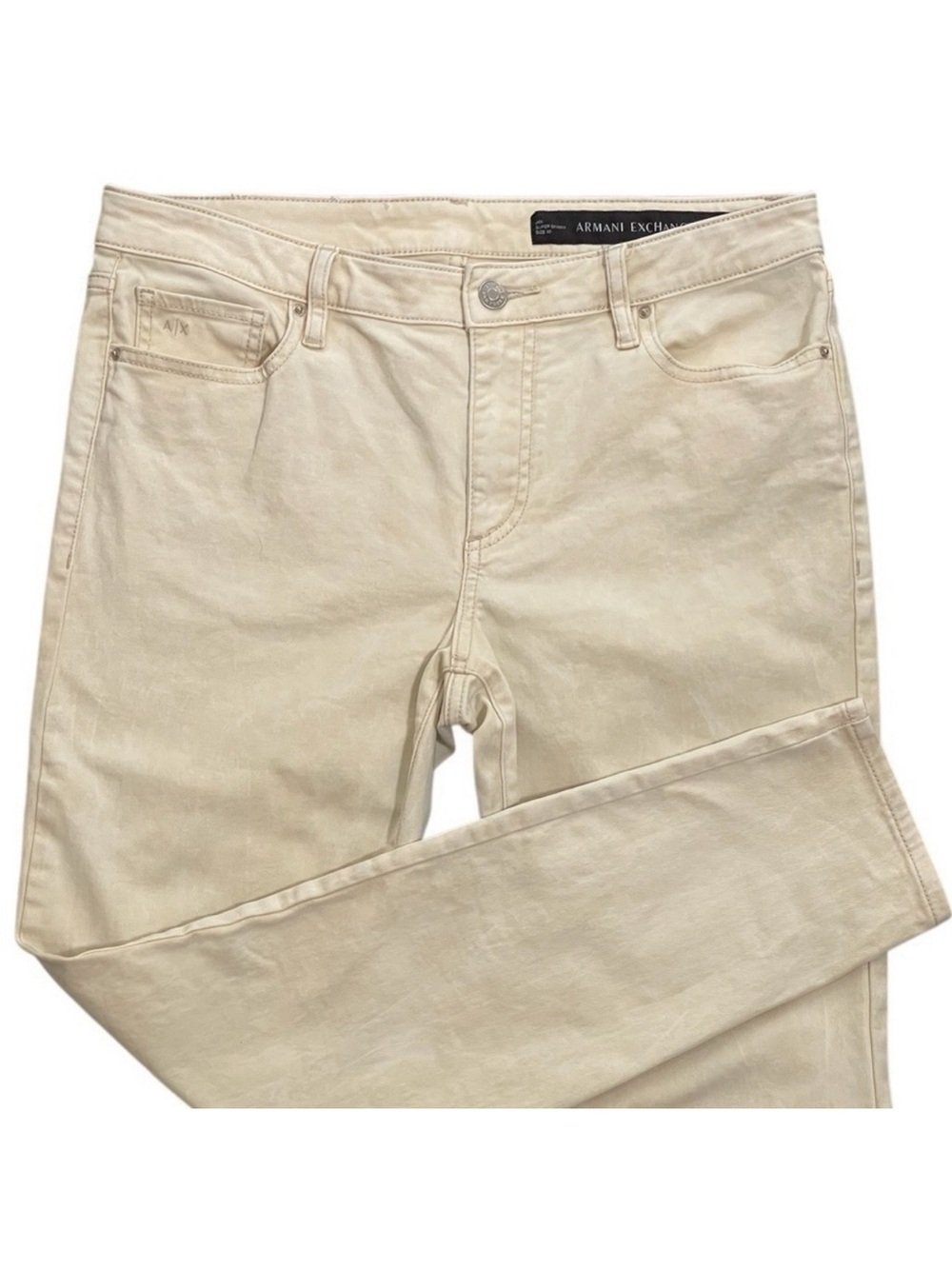 Armani Exchange J01 Super Skinny High Quality Denim Jeans Sz 30 Cream Color A|X